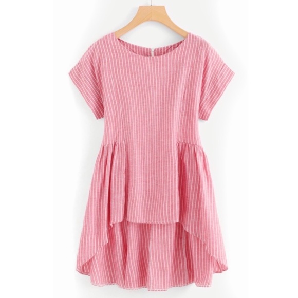 51Twenty Tops - *LAST1* RED STRIPE DIP HEM TUNIC